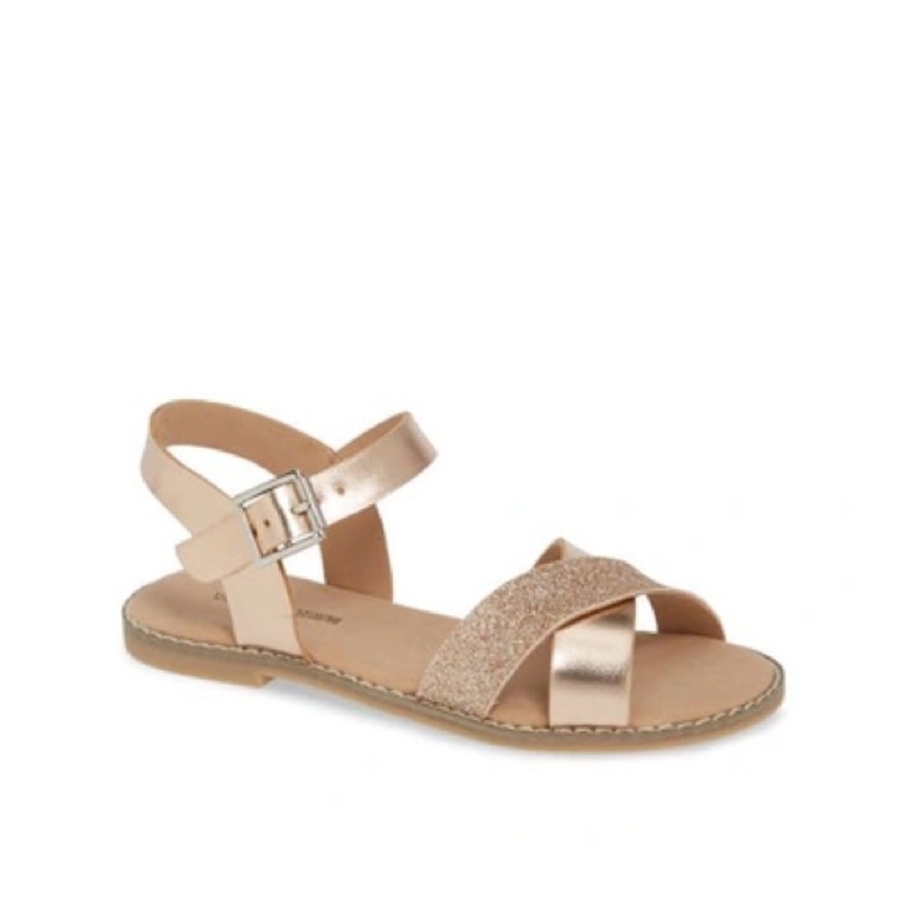 TUCKER AND TATE ARYA glittery gold infant sandals (size 5)